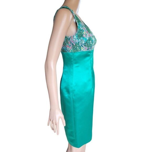 Donna Morgan Mini Green Cocktail Dress (Size 4) - Picture 3 of 8